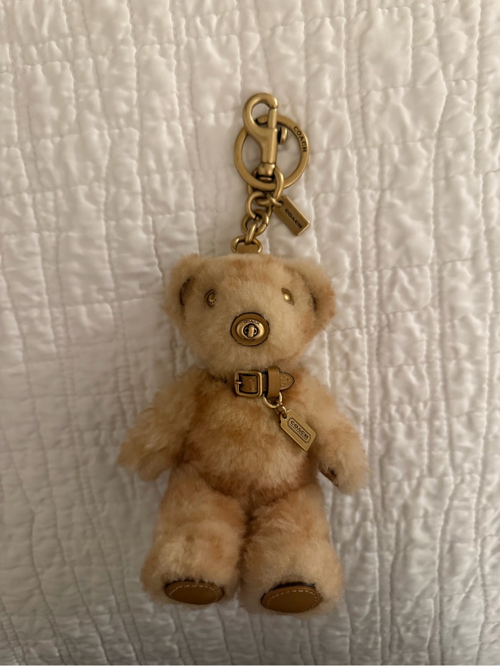 Coach Bear Bag Charm in Signature Shearling